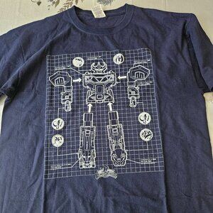 NWOT Mighty Morphin Power Rangers Megazord Schematic Tshirt